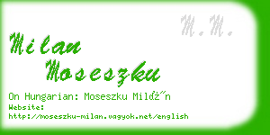 milan moseszku business card